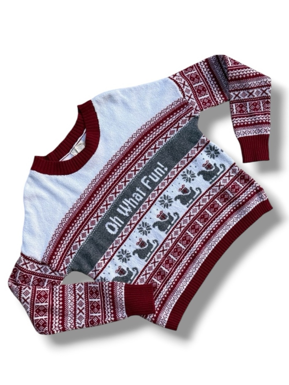 “Oh What Fun” Nordic Ugly Christmas Sweater by Kaisley Size Medium - Picture 5 of 12
